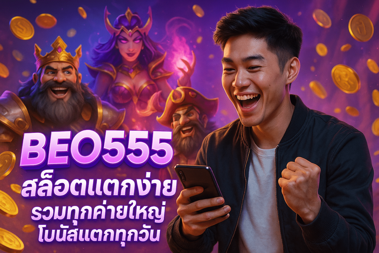 BEO555 สล็อตแตกง่าย รวมทุกค่ายใหญ่ โบนัสแตกทุกวัน
